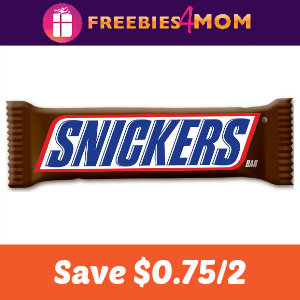Coupon: Save $0.75 on 2 Snickers Singles Bars