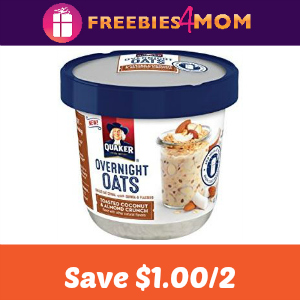 Save $1.00 on Quaker Overnight Oats Cups