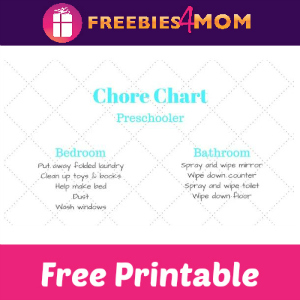 Free Printable Preschooler Chore Chart