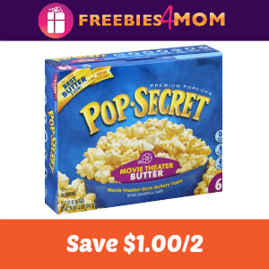 Coupon: $1.00 off any 2 Pop Secret products 