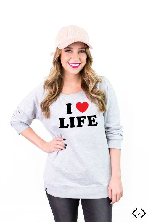 45% off I Love Life Sweatshirt