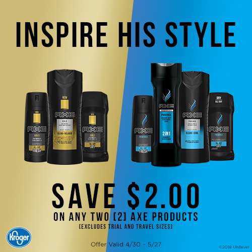 Save $2.00 on AXE at Kroger