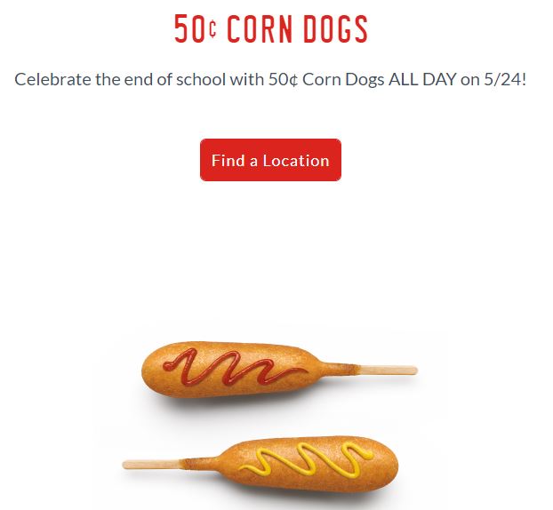 $0.50 Corn Dogs at Sonic May 24
