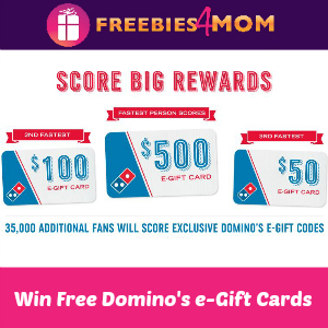 Win Free Domino's E-gift Cards & Codes