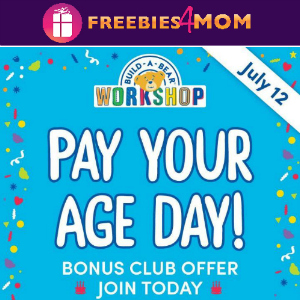 Pay Your Age at Build-A-Bear July 12