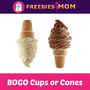 BOGO Free Cups or Cones at Carvel July 15