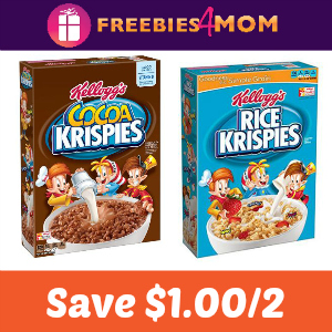 Save $1.00 on 2 Rice Krispies or Cocoa Krispies