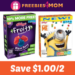 Save $1.00 on any 2 Kellogg’s Fruit Snacks