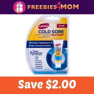 Save $2.00 on Carmex Cold Sore Treatment