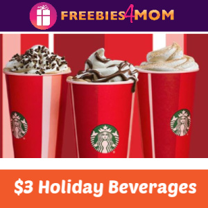 $3 Holiday Drinks at Starbucks Today