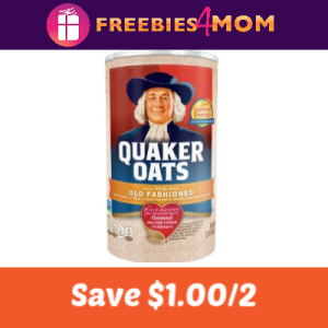 Coupon: Save $1.00/2 Quaker Oats