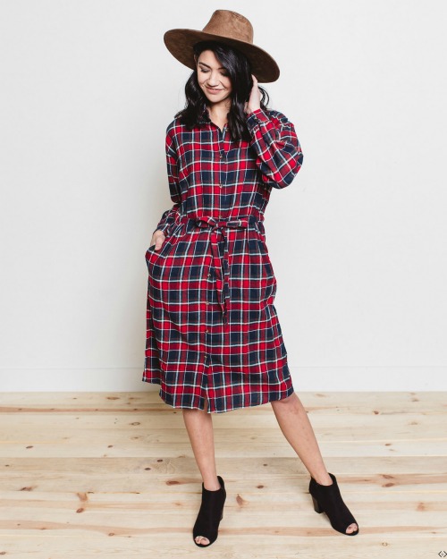 $10 off V-Neck Tunic or Flannel Shirt Dress