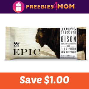 Coupon: Save $1.00 off one EPIC Bar 