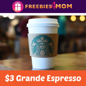 $3 Grande Espresso at Starbucks Today