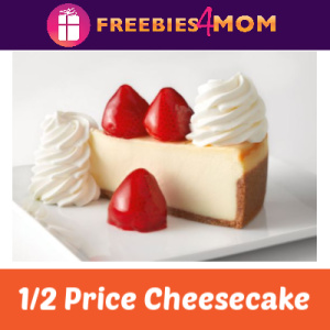 1/2 Price Cheesecake at Cheesecake Factory (TODAY)