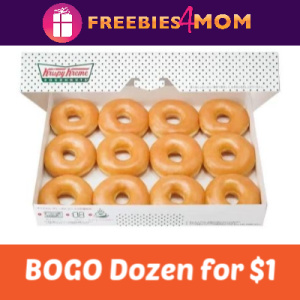 BOGO for $1 Dozen Doughnuts at Krispy Kreme