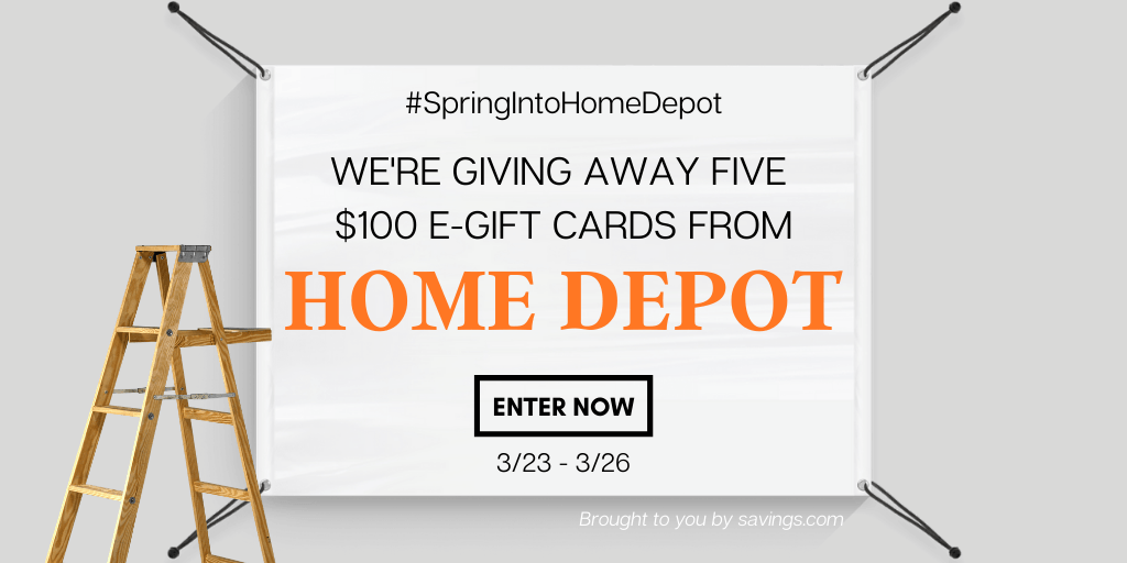 🛠$100 The Home Depot Giveaway (5 winners)