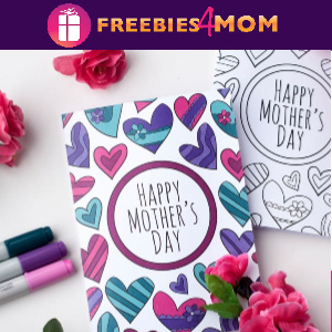 💐Free Mother's Day Coloring Card with hearts from Sarah Rae Clark