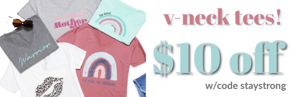 📌$10 Off V-Neck Tees with Free Shipping!