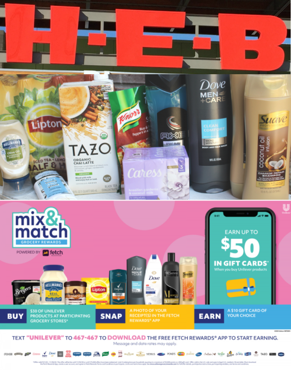 *Expired* 🎁Unilever Mix & Match Grocery Rewards at HEB Earn up to