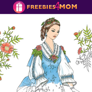 🌹Free Printable Adult Coloring: Victorian Gowns