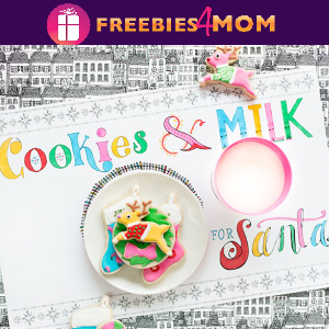 🎅Free Kids Printable: Milk + Cookies Placemat for Santa (that you can color)