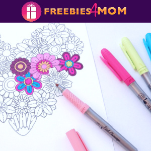 🌷Free Printable Adult Coloring: Floral Heart