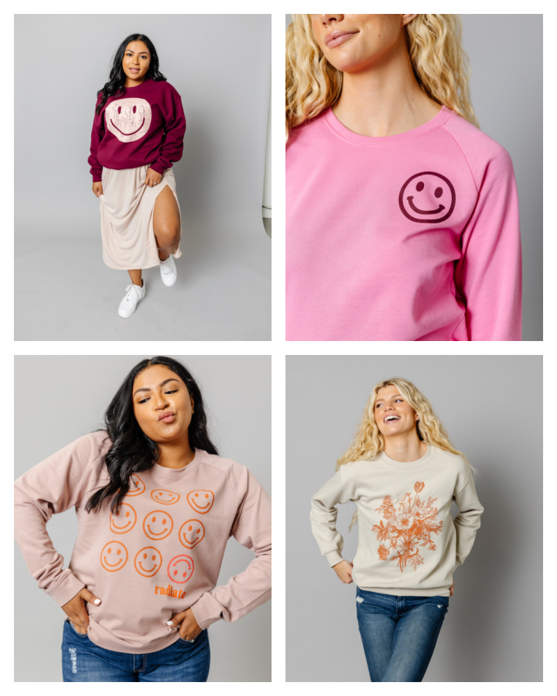 😃Something To Smile About Graphic Sweatshirts $34.99 