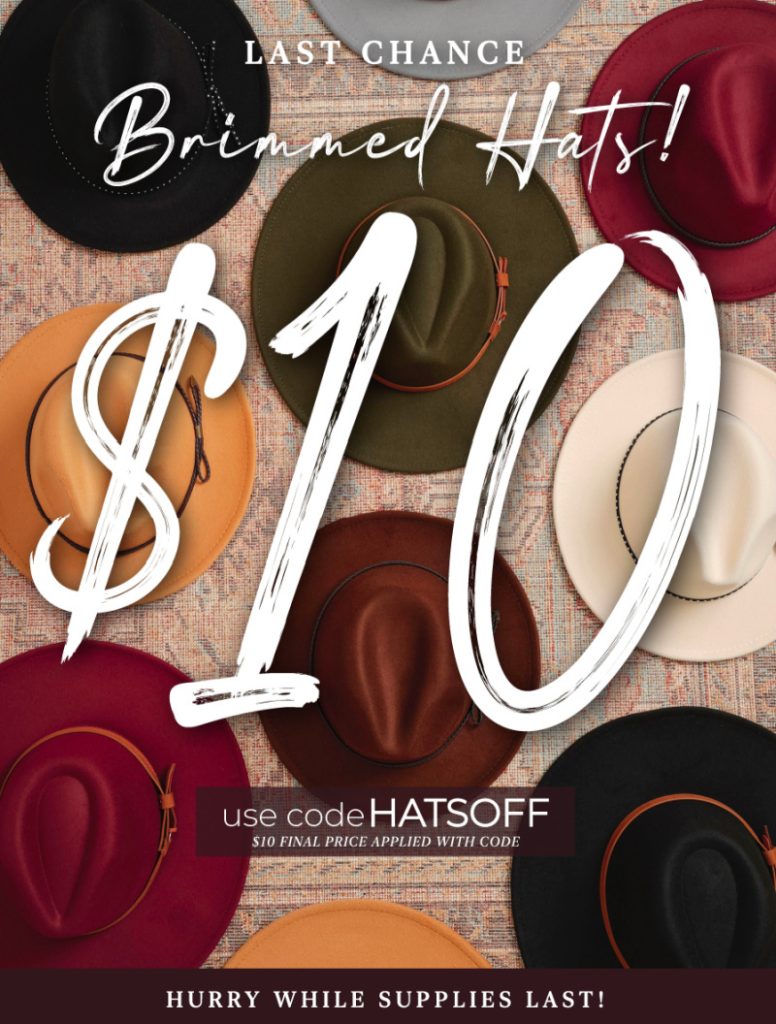 👒Wide Brim Hats Only $10 (thru 10/31)