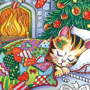 🐈Free Christmas Printable Adult Coloring: Christmas Cats