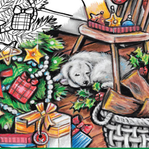 🎄Free Christmas Printable Adult Coloring: Country Christmas