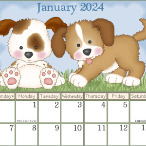 🧸Free Organization Printable: Monthly 2024 Calendars: Cute Animals, Flowers, Teddy Bears