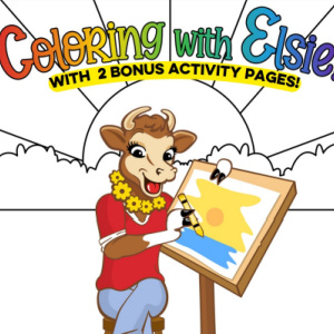 🐮Free Kids Printable: Borden Dairy Coloring with Elsie coloring and activities