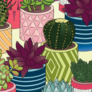 🌵Free Printable Adult Coloring: Fanciful Nature Designs
