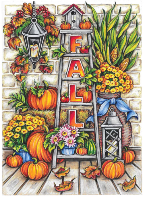 🍂Free Fall Printable Adult Coloring: Autumn Charm