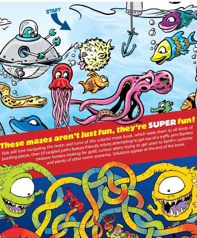 🐙Free Kids Printable: Super Fun Mazes (ages 6-10)