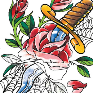 🗡️Free Printable Adult Coloring: Floral Tattoo Designs