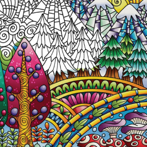 🌲Free Printable Adult Coloring: Entangled Forest