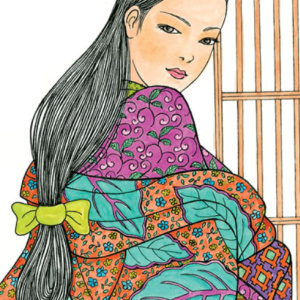 👘Free Printable Adult Coloring: Japanese Kimono Designs