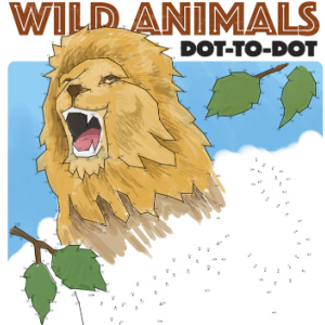 🦁Free Printable Puzzles: Wild Animals Dot-to-Dot