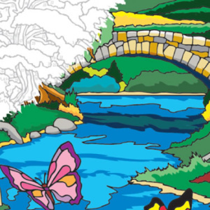 🦋Free Printable Adult Coloring: Country Scenes (color by number)
