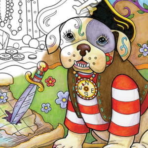 🐶Free Printable Adult Coloring: Playful Puppies