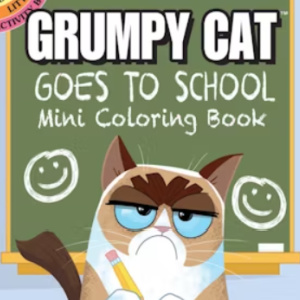 😾Free Kids Printable: Grumpy Cat Goes to School Coloring Pages (ages 4-8)