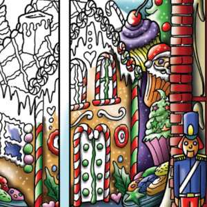 🪟Free Printable Adult Coloring: Vintage Christmas Windows
