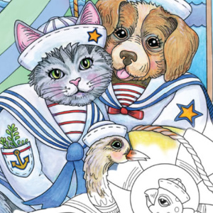 ⚓Free Printable Adult Coloring: Best-Dressed Pets