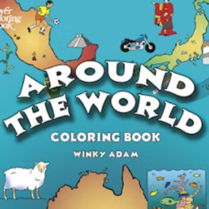 🌏Free Kids Printable: Around the World Coloring (ages 8-11)