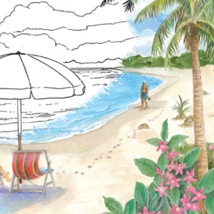 🏖️Free Printable Adult Coloring: Seashore Scenes