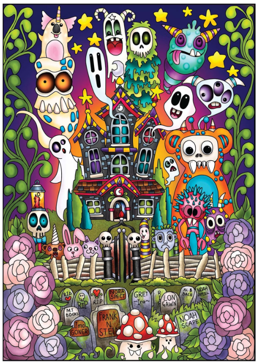 💀Free Printable Adult Coloring: Haunted!