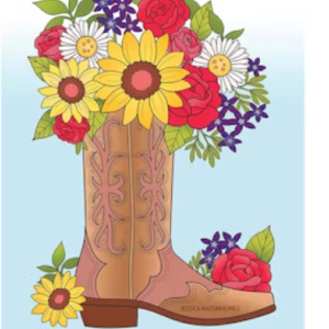 🤠Free Printable Adult Coloring: Country Western Charm