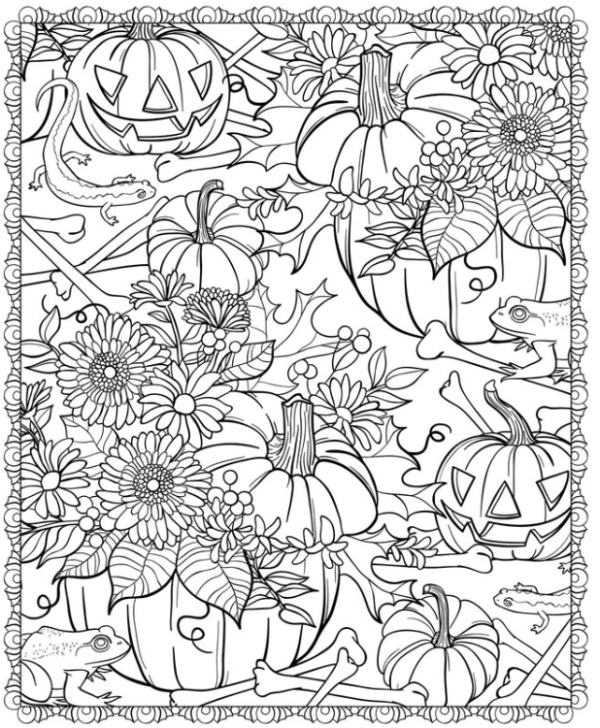 \ud83d\udc79Free Printable Adult Coloring: 3D Happy Halloween - Freebies 4 Mom